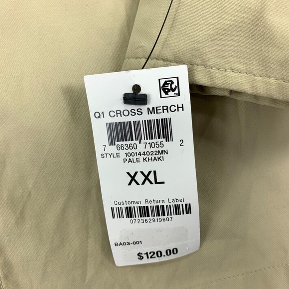 Alfani Mens Solid Twill Button Down Overshirt Khaki 2XL - Picture 2 of 4